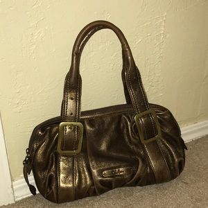 Cole Han bronze leather satchel